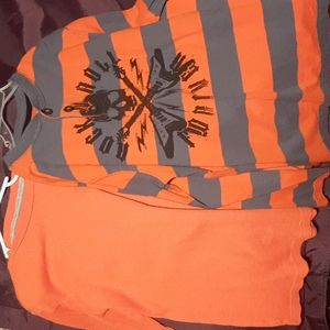 Old Navy BUY 1 GET 1 FREE Orange/'Rock &Roll 4EVR' Long Sleeve Shirts EUC Lg/Med
